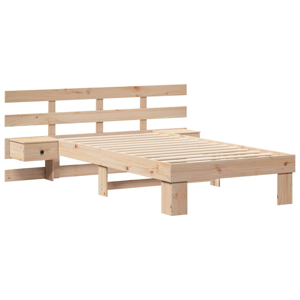 Sengestel med hovedgærde Brun 90 x 200 cm Massiv fyrretræ