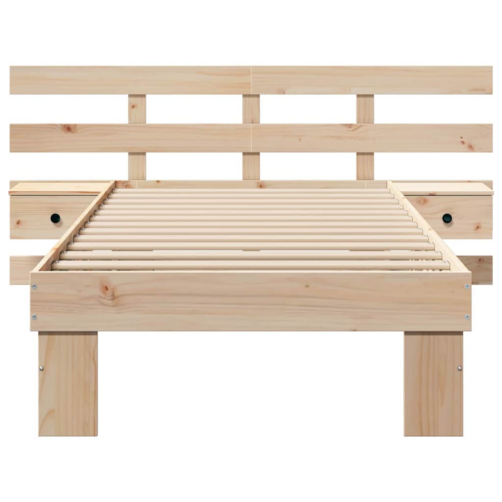 Sengestel med hovedgærde Brun 80 x 200 cm Massiv fyrretræ