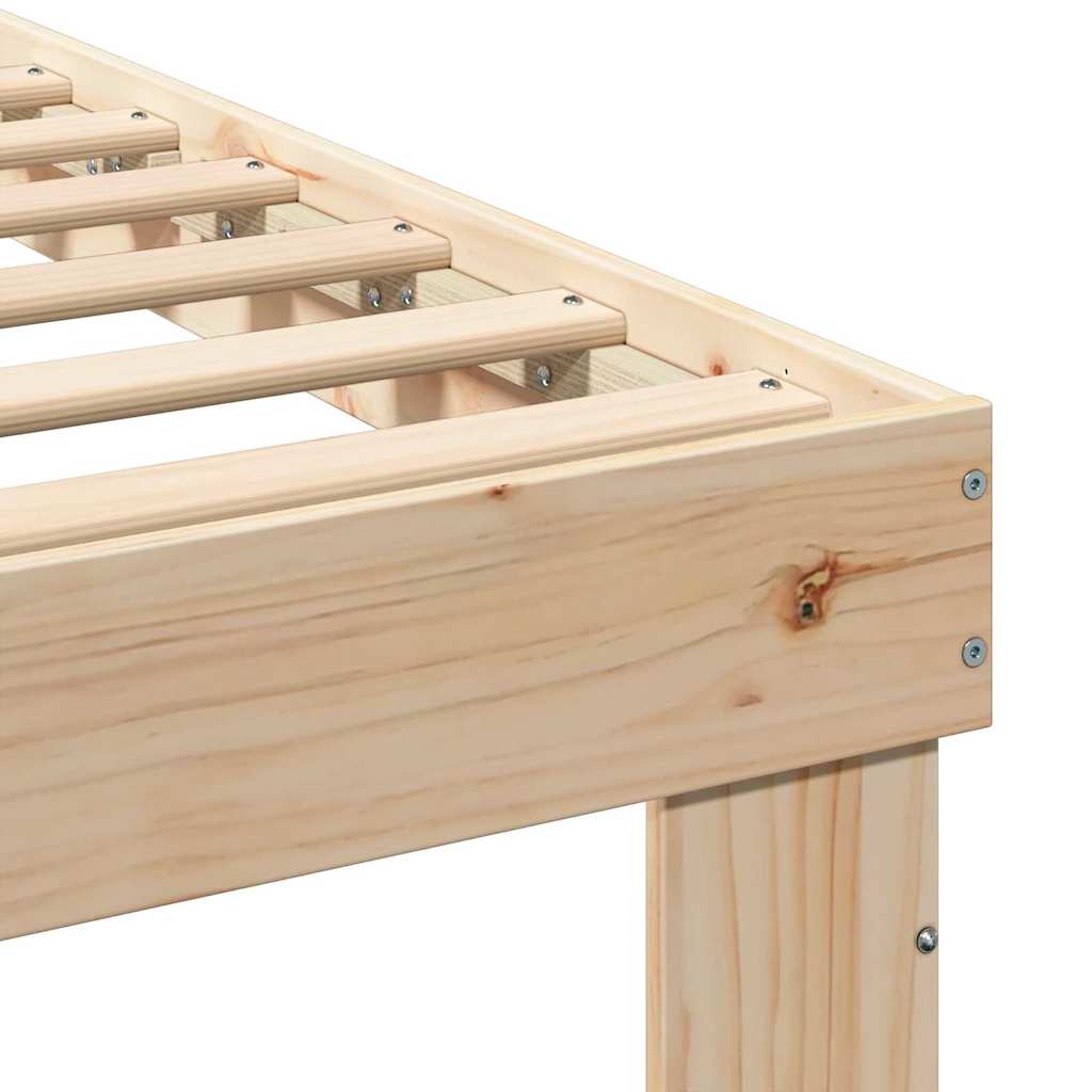 Sengestel med hovedgærde Brun 90 x 190 cm Massiv fyrretræ
