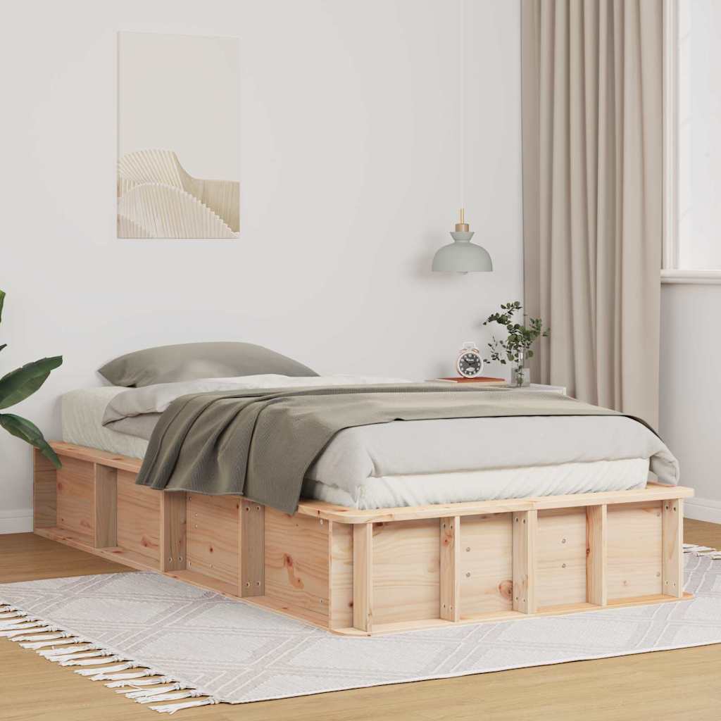 Sengestel Voks brun 75 x 190 cm Massiv fyrretræ