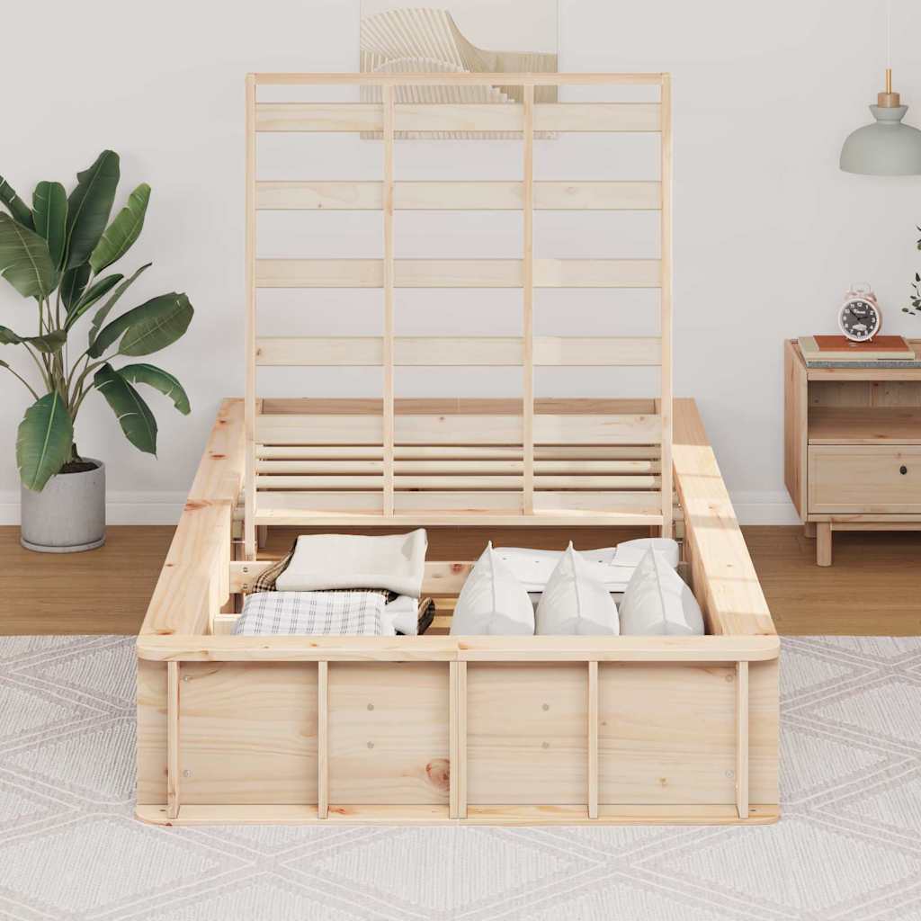 Sengestel Voks brun 75 x 190 cm Massiv fyrretræ