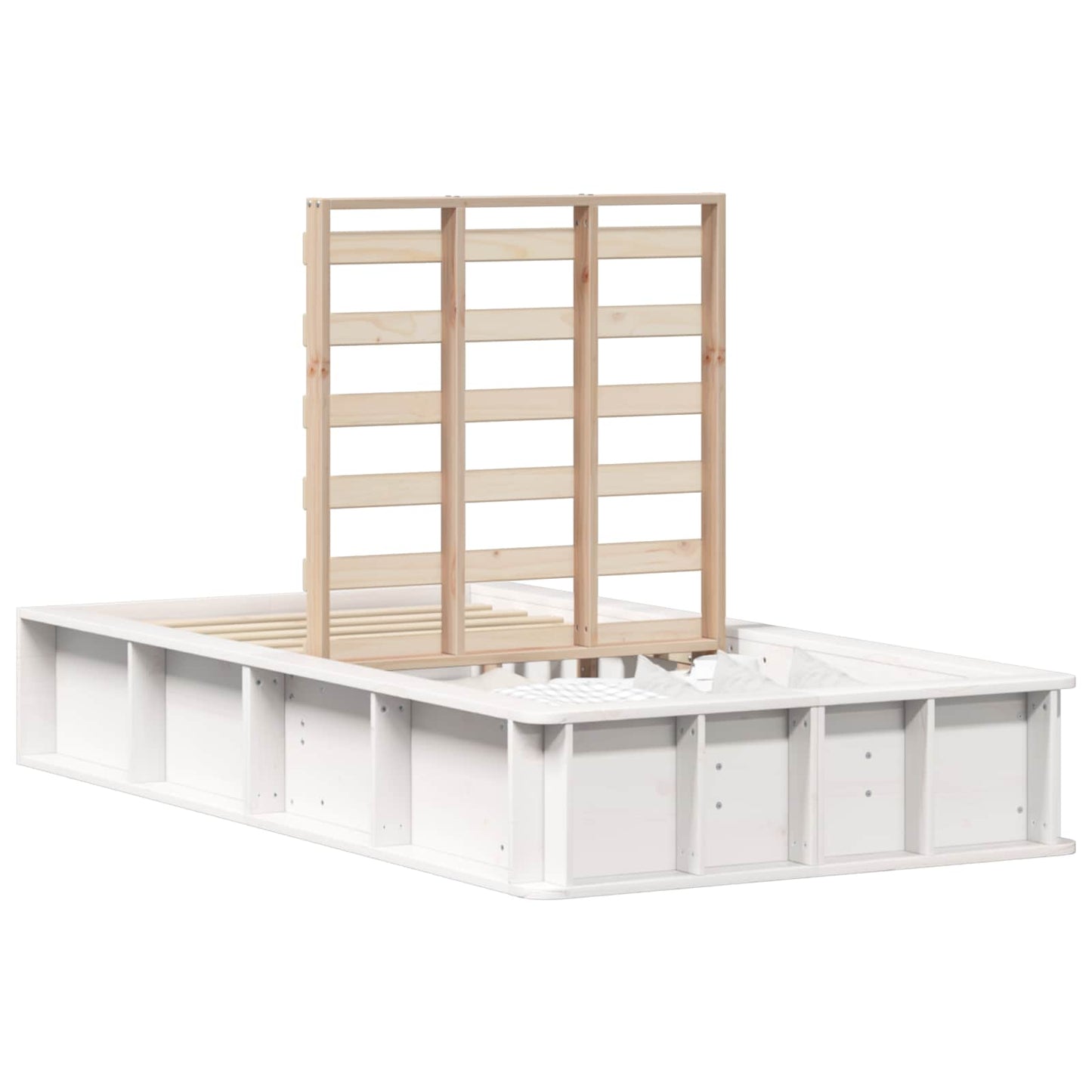 Sengestel Hvid 75 x 190 cm Massiv fyrretræ