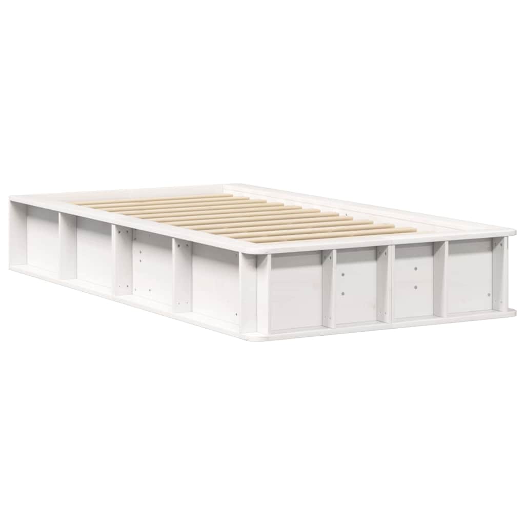 Sengestel Hvid 75 x 190 cm Massiv fyrretræ