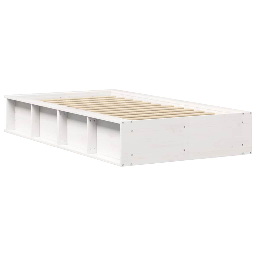 Sengestel Hvid 75 x 190 cm Massiv fyrretræ