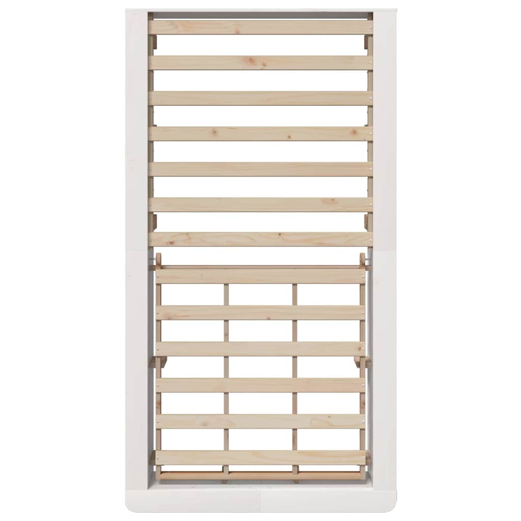 Sengestel Hvid 75 x 190 cm Massiv fyrretræ
