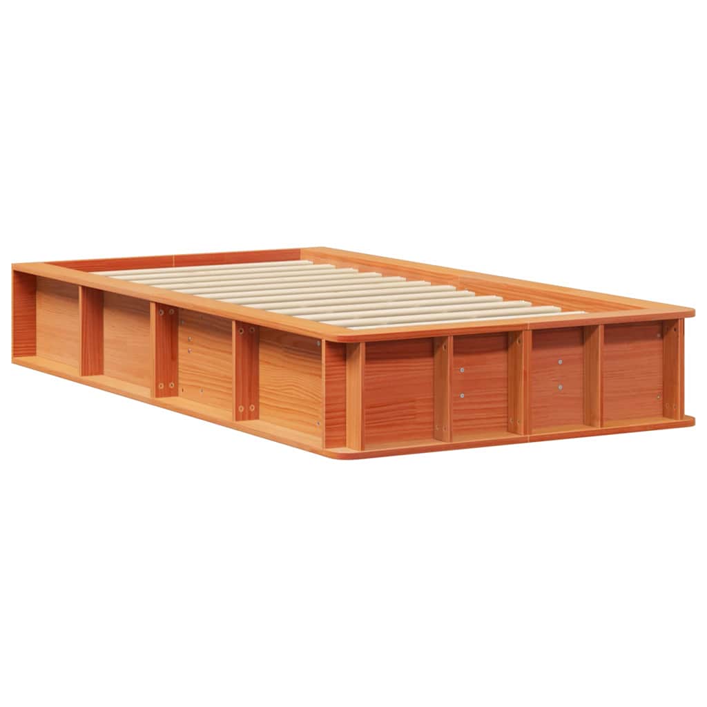 Sengestel Voks brun 75 x 190 cm Massiv fyrretræ