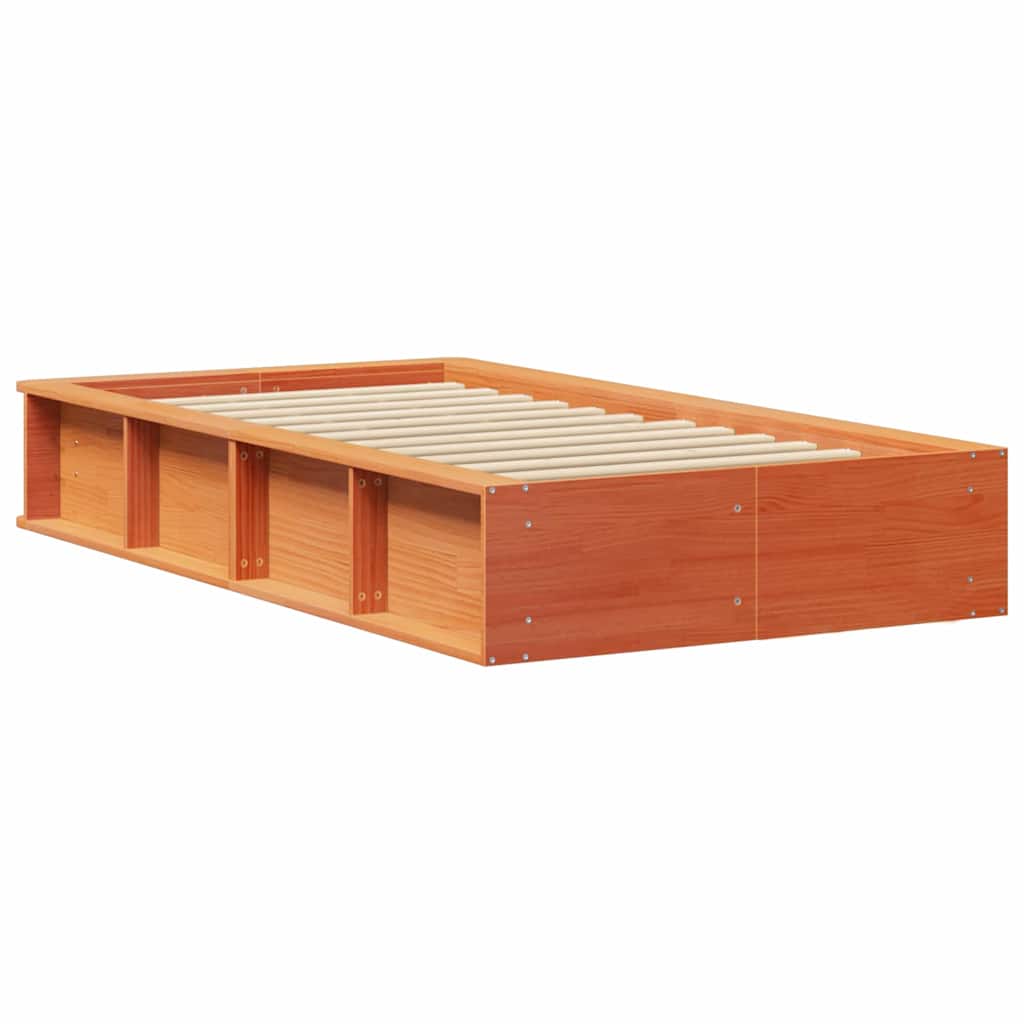 Sengestel Voks brun 75 x 190 cm Massiv fyrretræ