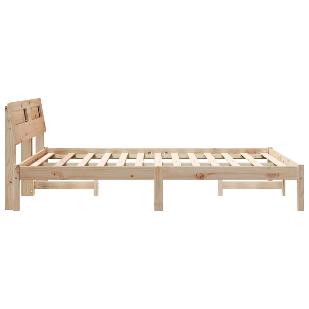 Sengestel med hovedgærde Brun 120 x 190 cm Massiv fyrretræ
