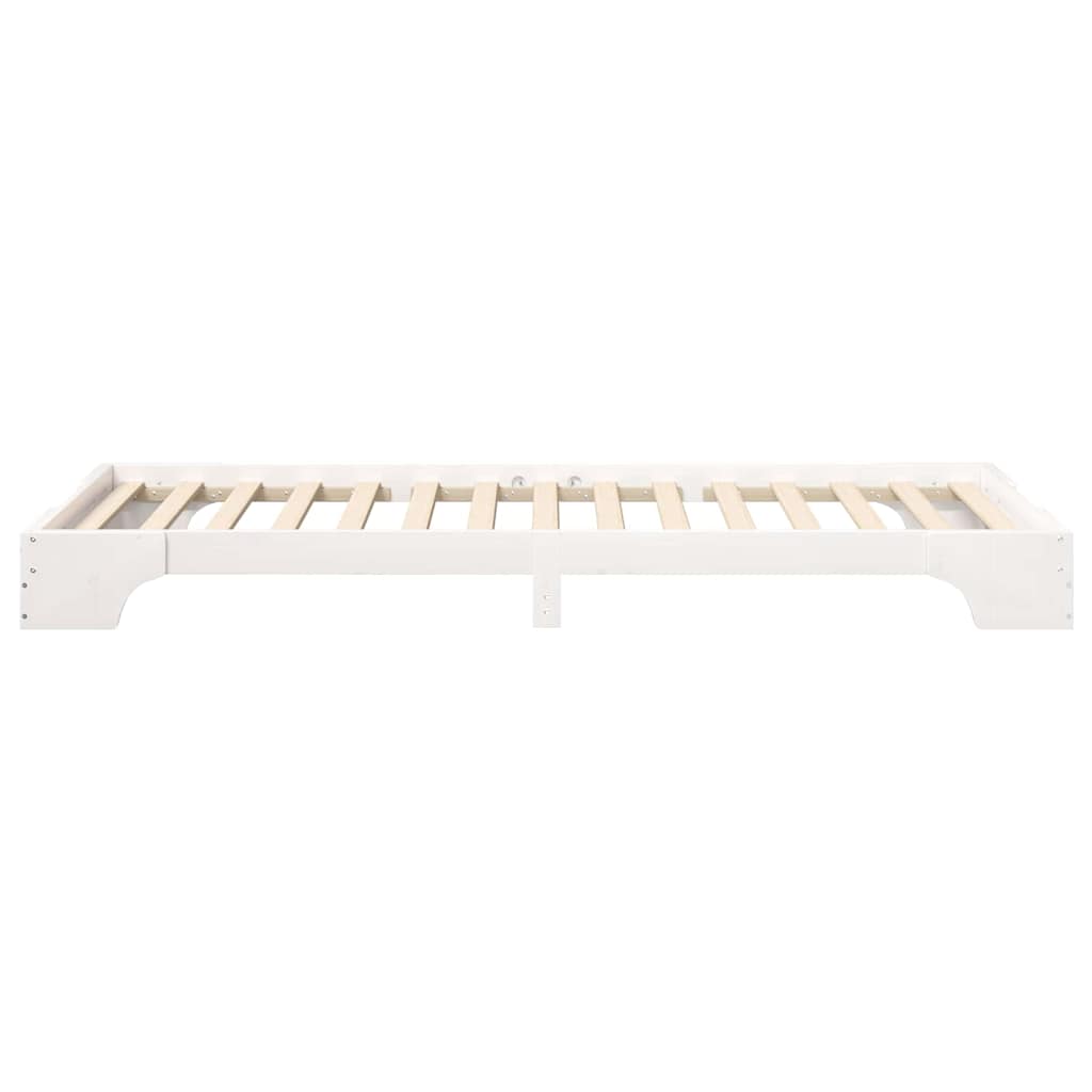 Sengestel Hvid 80 x 210 cm Massiv fyrretræ