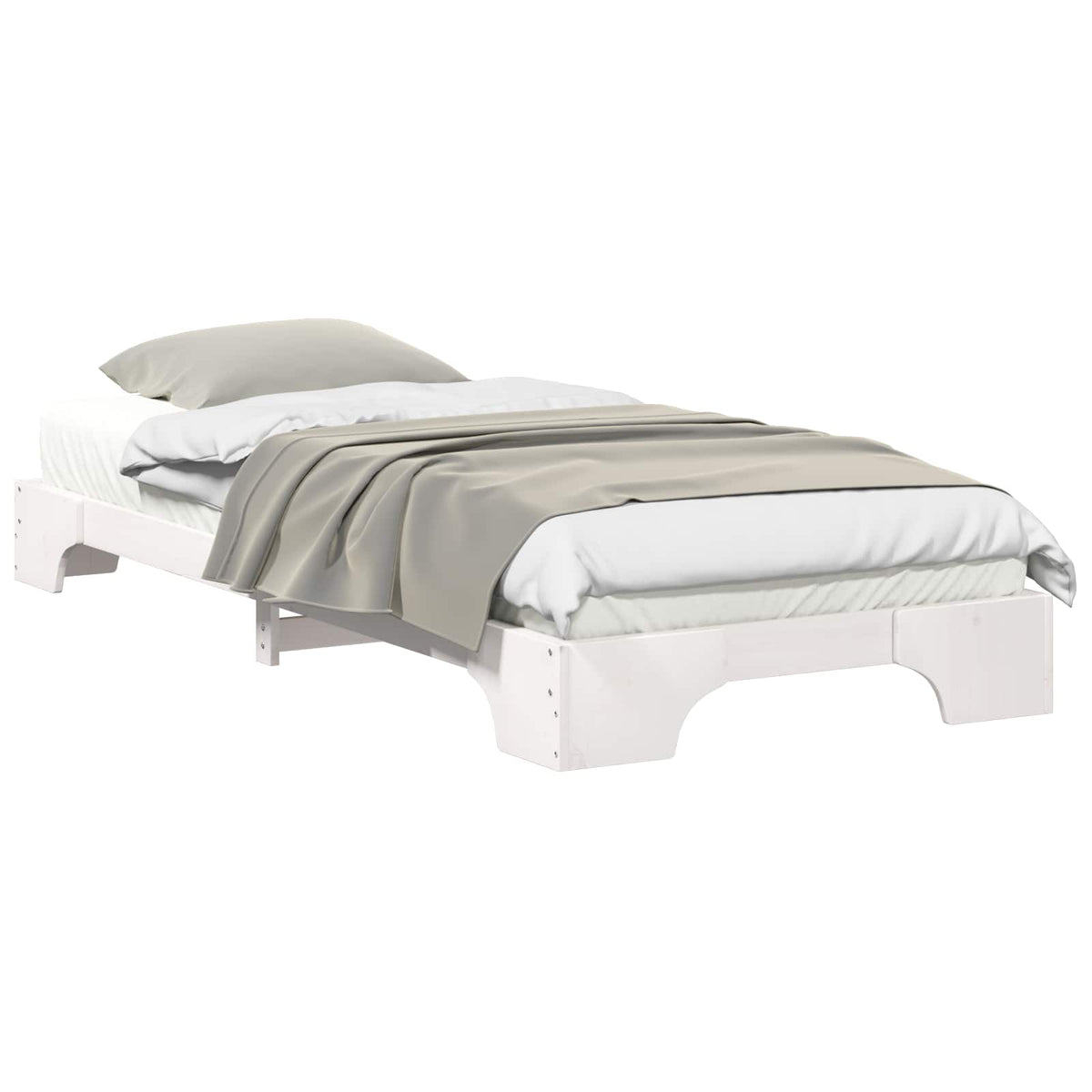 Sengestel Hvid 90 x 210 cm Massiv fyrretræ