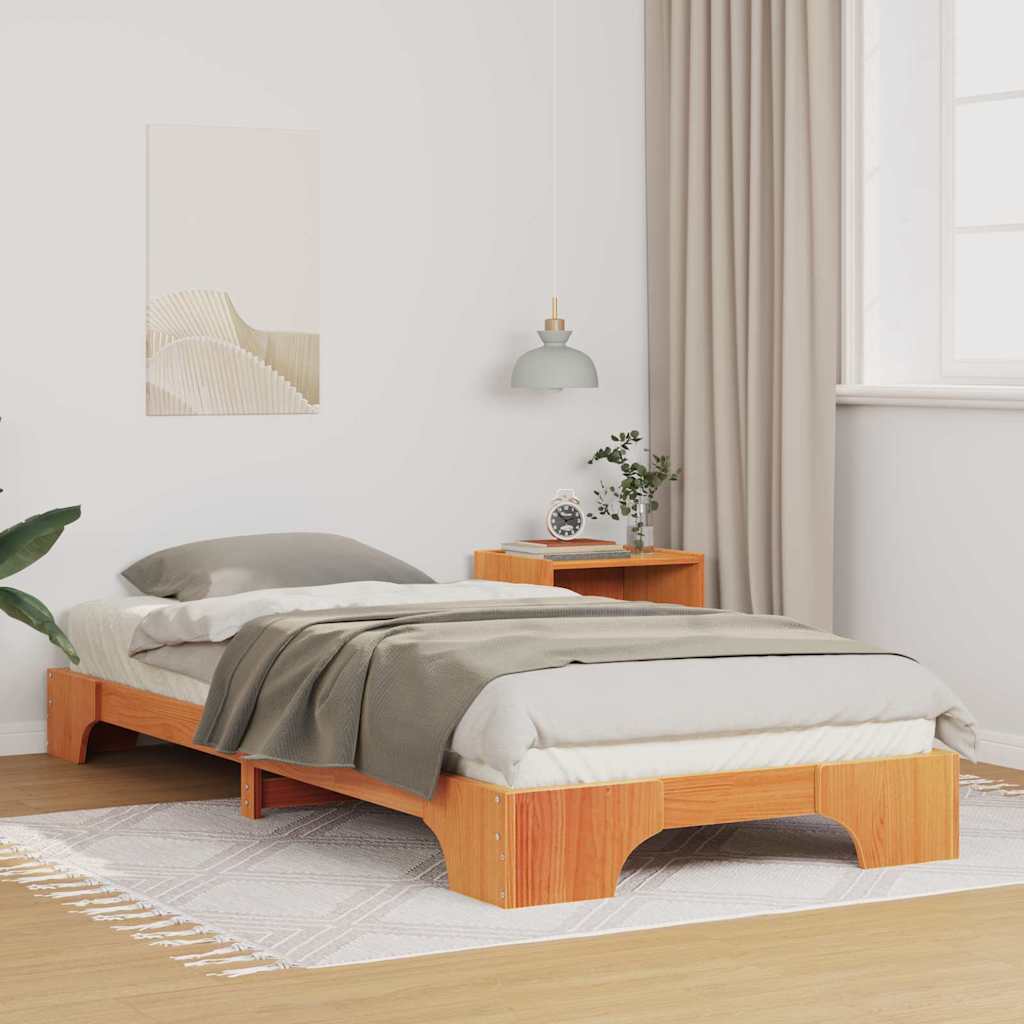 Sengestel Brun 90 x 210 cm Massiv fyrretræ