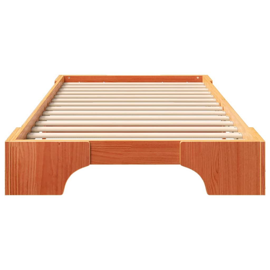 Sengestel Brun 100 x 210 cm Massiv fyrretræ