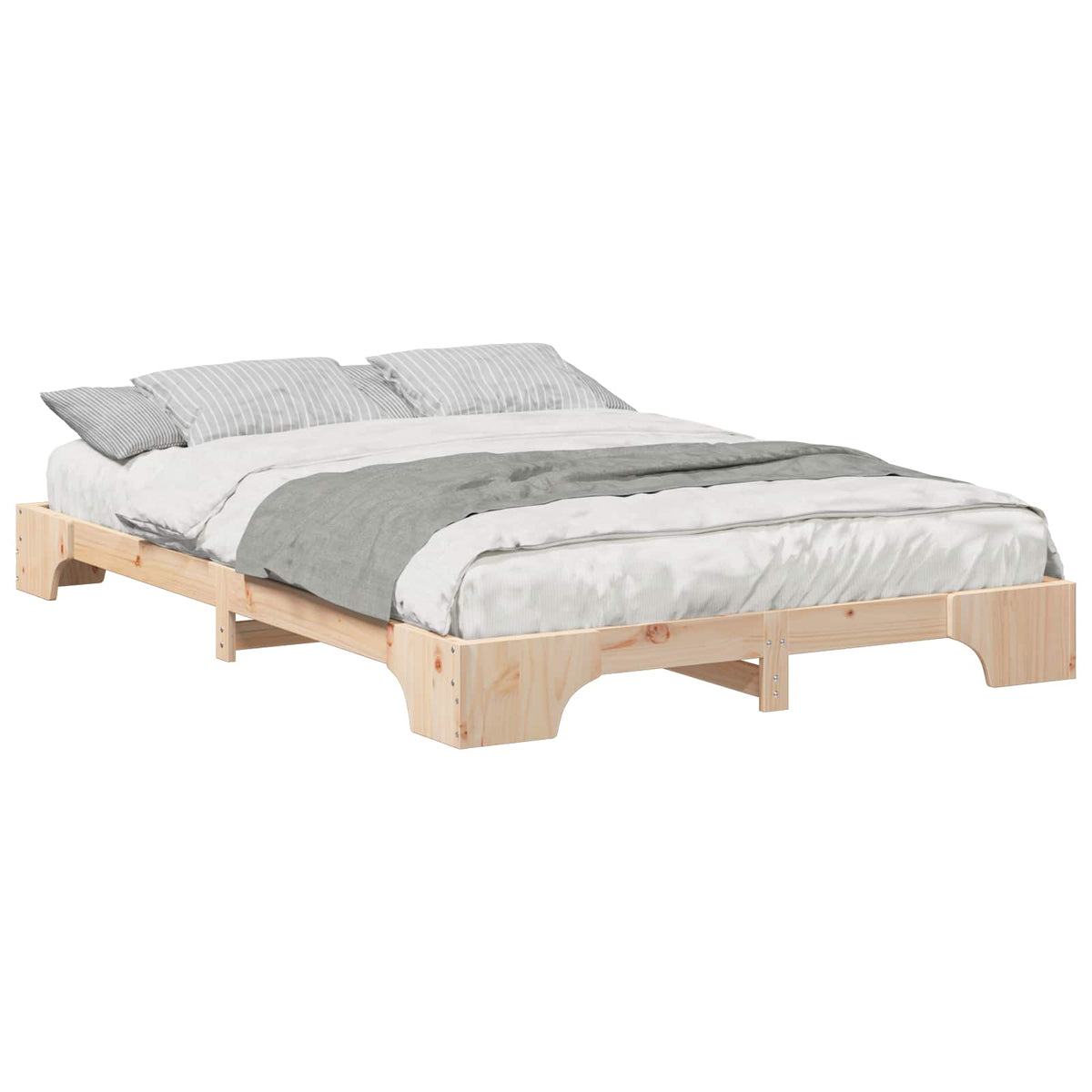 Sengestel Brun 140 x 210 cm Massiv fyrretræ