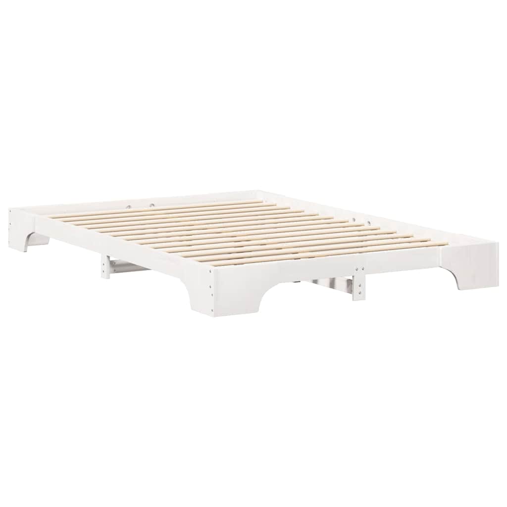 Sengestel Hvid 140 x 210 cm Massiv fyrretræ