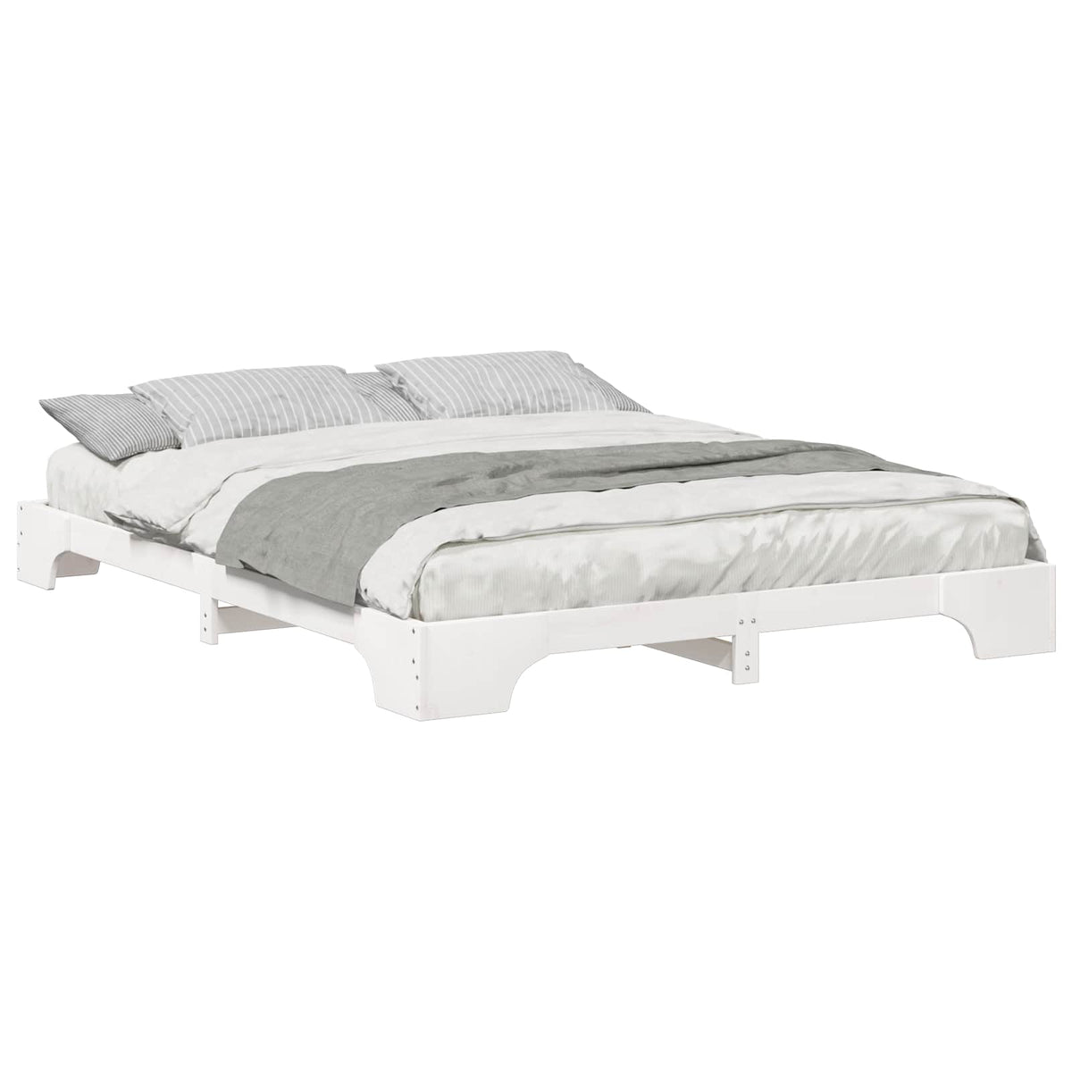 Sengestel Hvid 160 x 210 cm Massiv fyrretræ