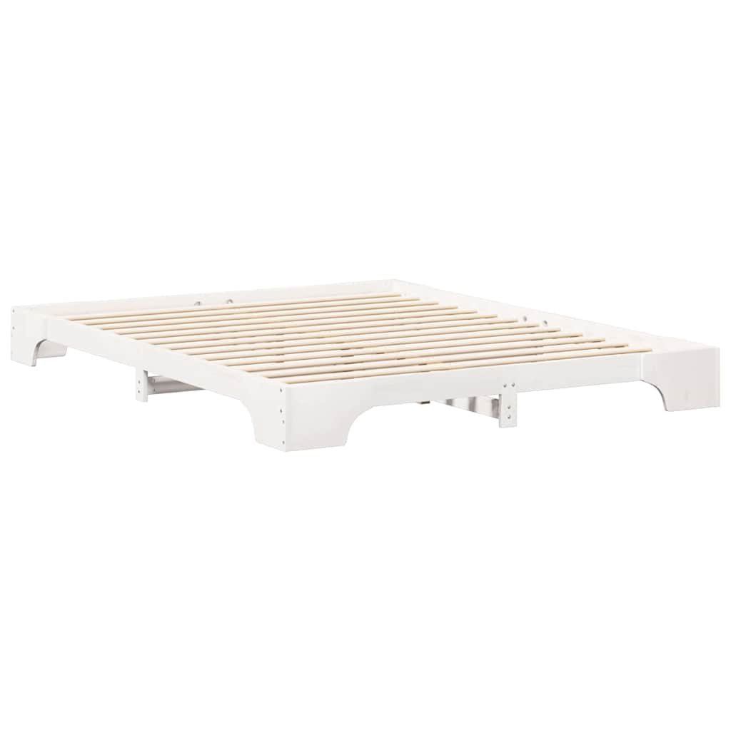 Sengestel Hvid 160 x 210 cm Massiv fyrretræ