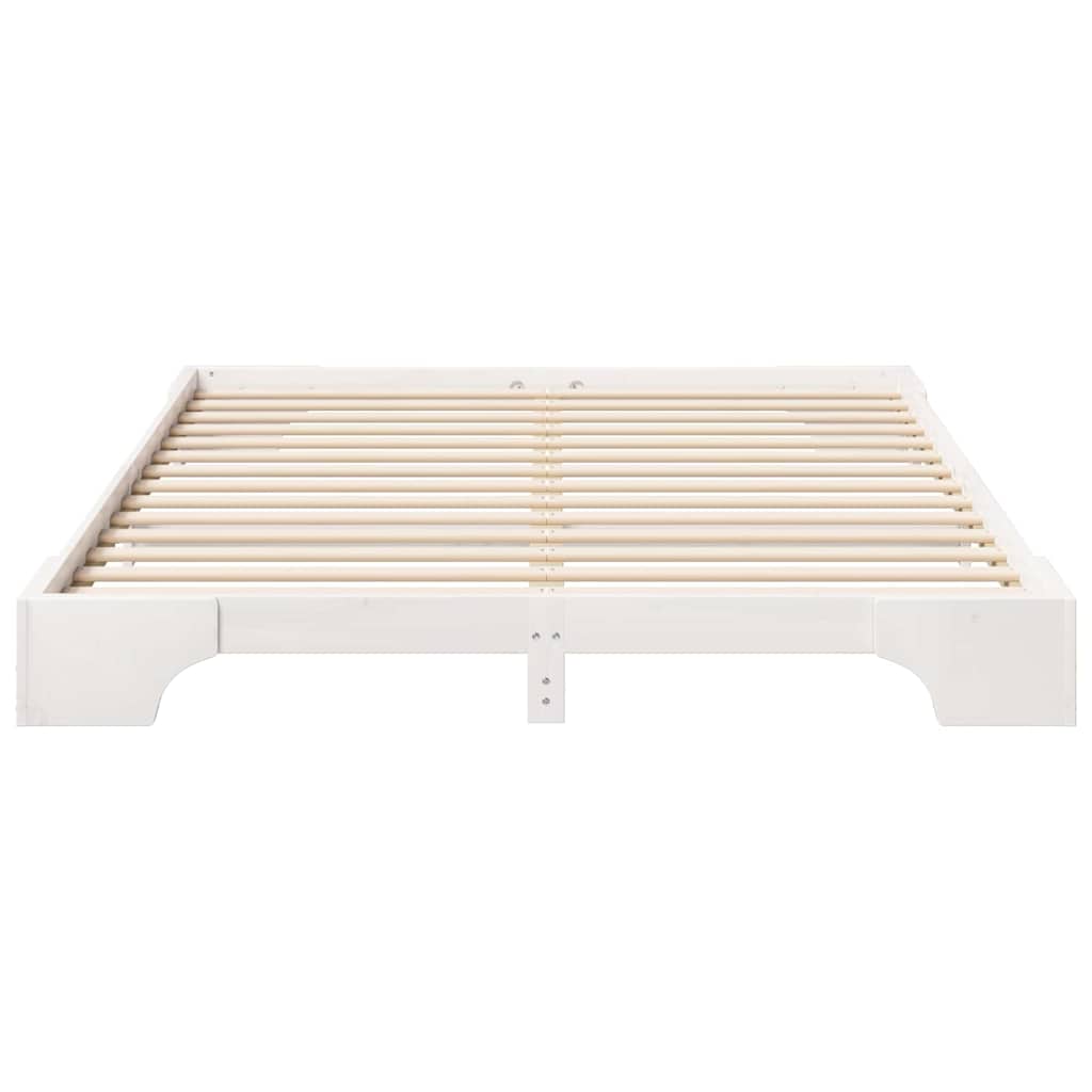 Sengestel Hvid 160 x 210 cm Massiv fyrretræ