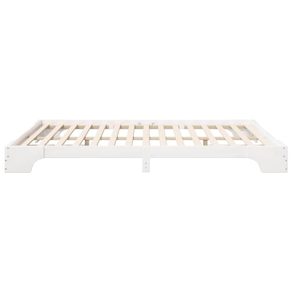 Sengestel Hvid 160 x 210 cm Massiv fyrretræ
