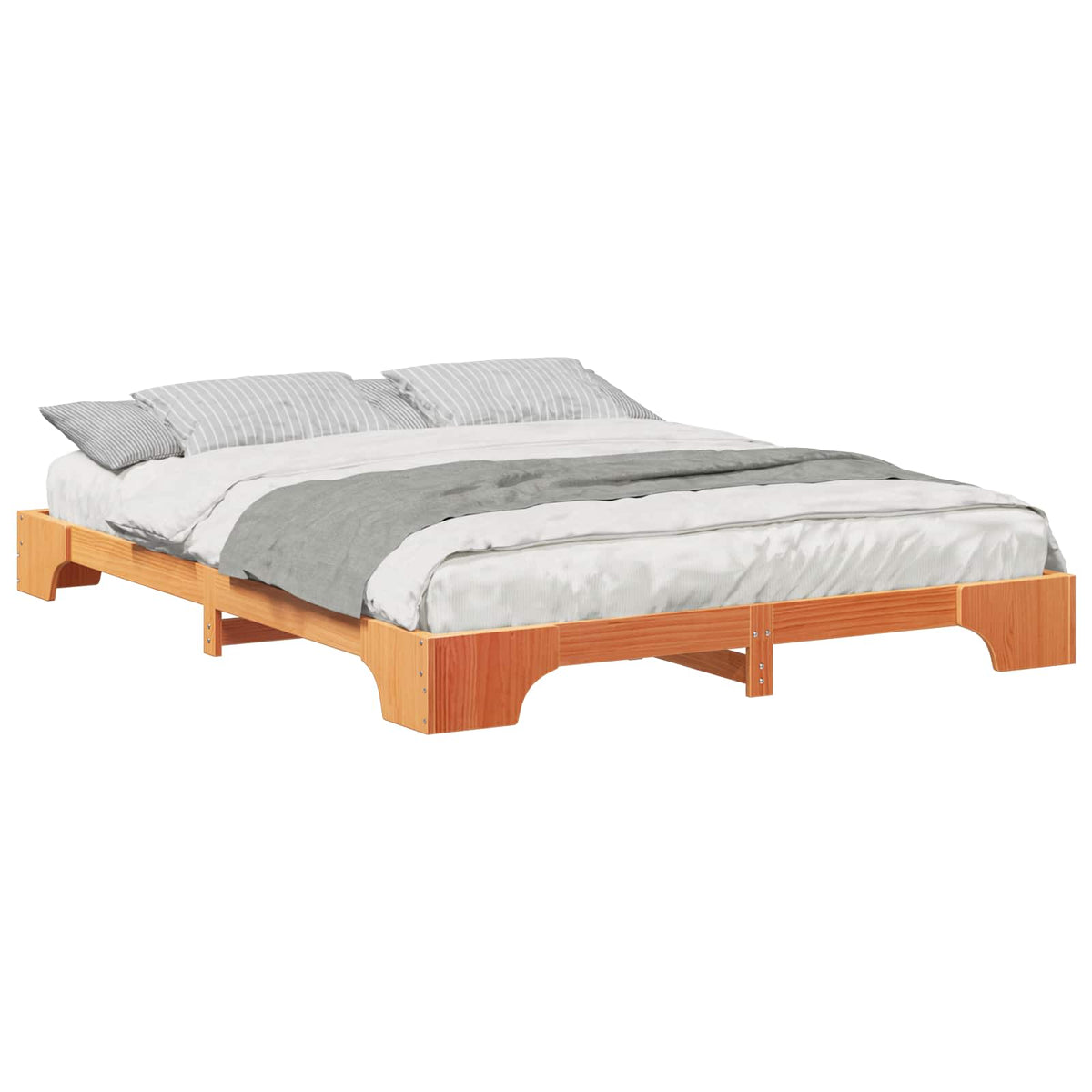 Sengestel Brun 160 x 210 cm Massiv fyrretræ