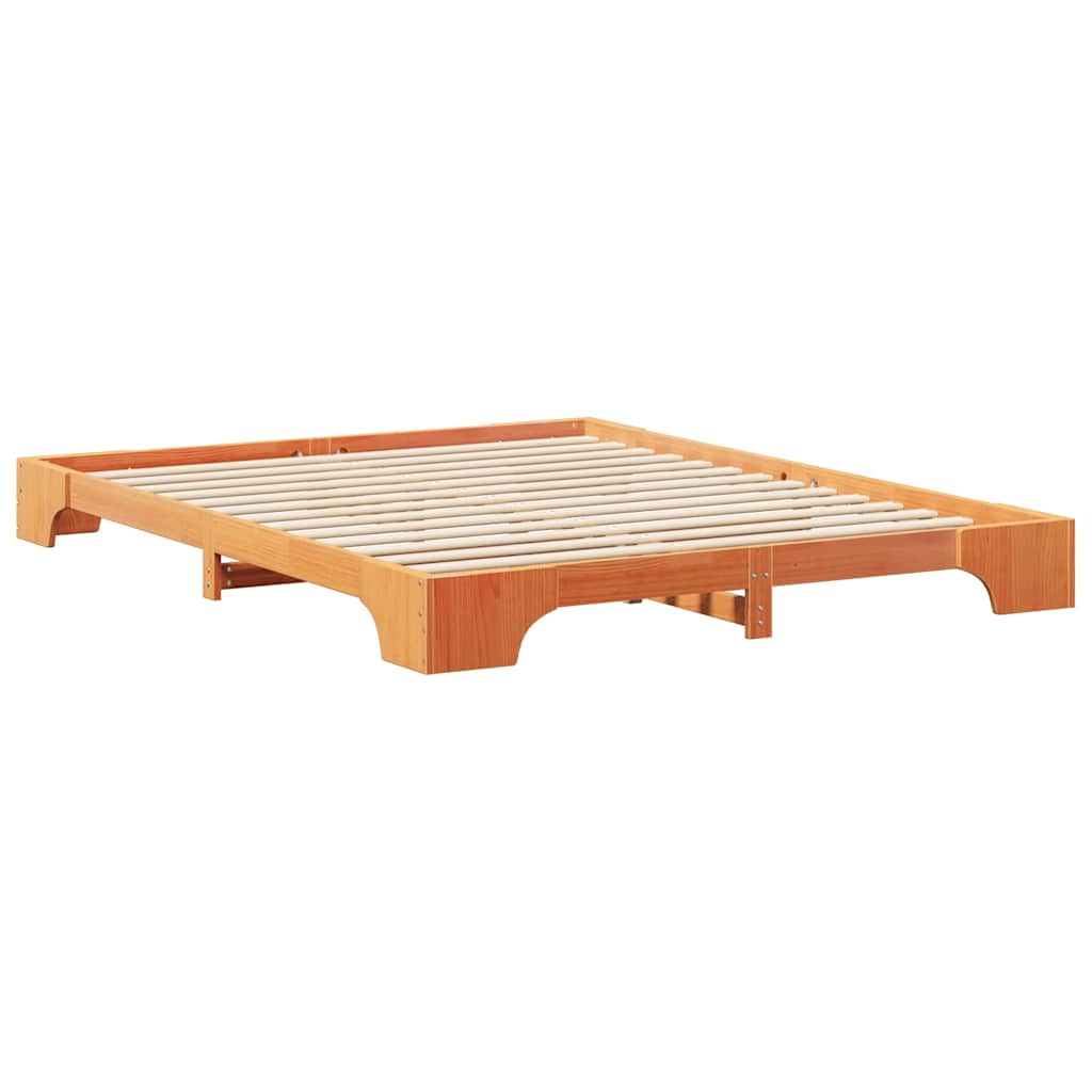 Sengestel Brun 160 x 210 cm Massiv fyrretræ