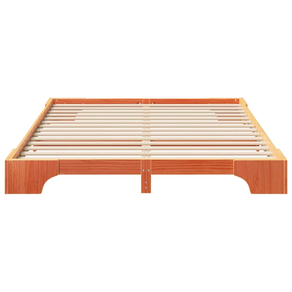 Sengestel Brun 160 x 210 cm Massiv fyrretræ