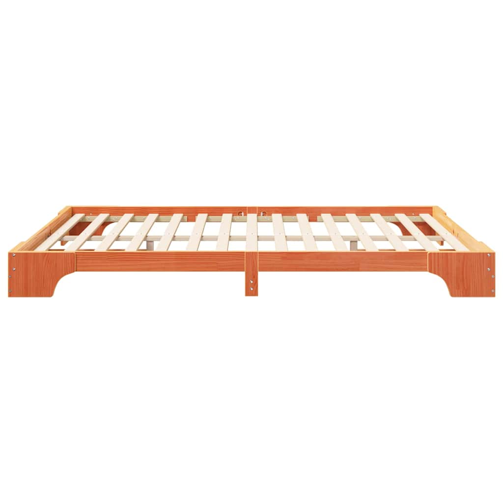 Sengestel Brun 160 x 210 cm Massiv fyrretræ