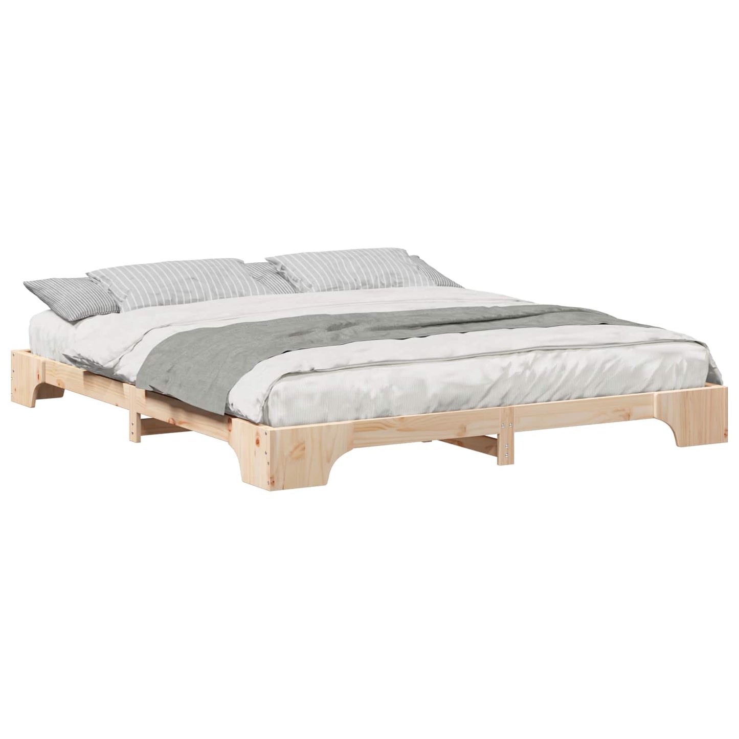 Sengestel Brun 200 x 210 cm Massiv fyrretræ
