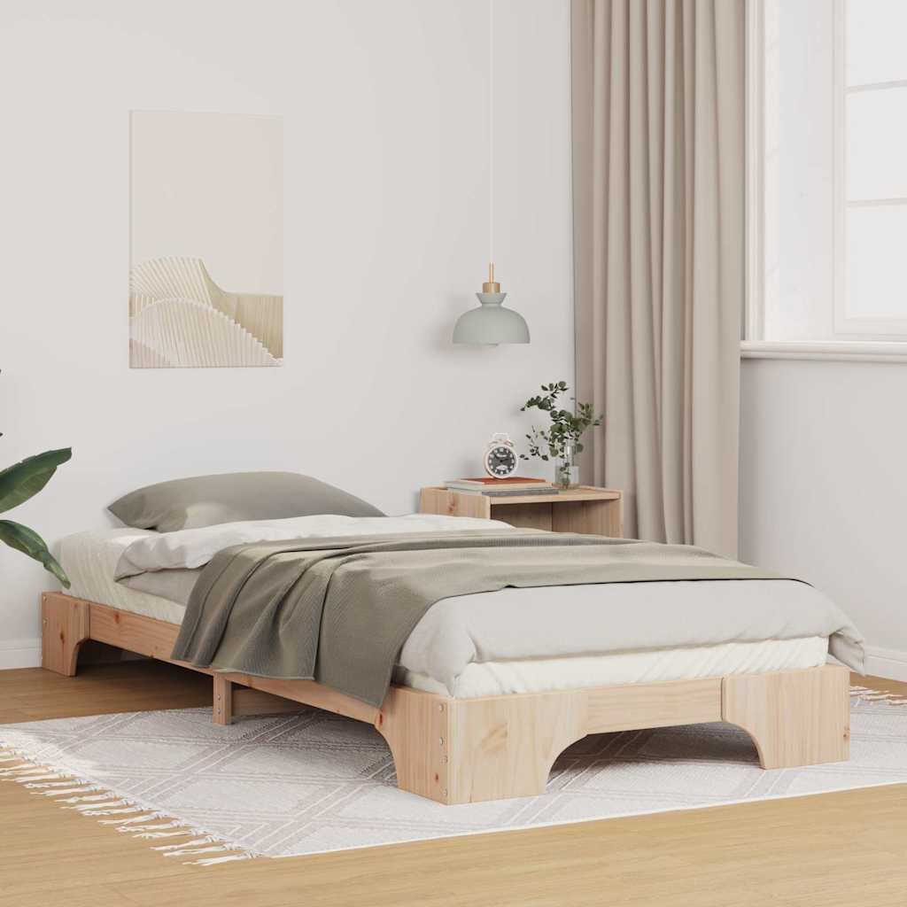 Sengestel Brun 90 x 220 cm Massiv fyrretræ