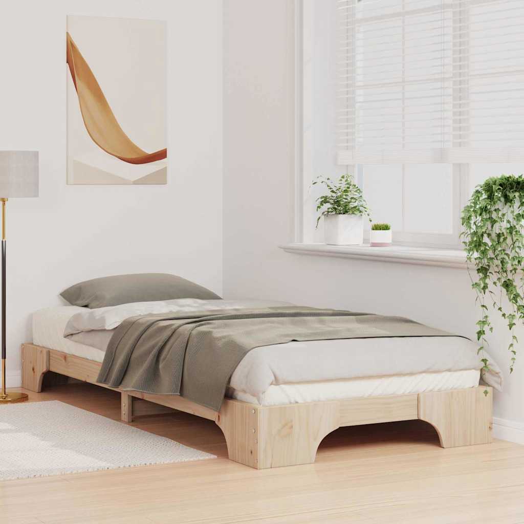 Sengestel Brun 90 x 220 cm Massiv fyrretræ