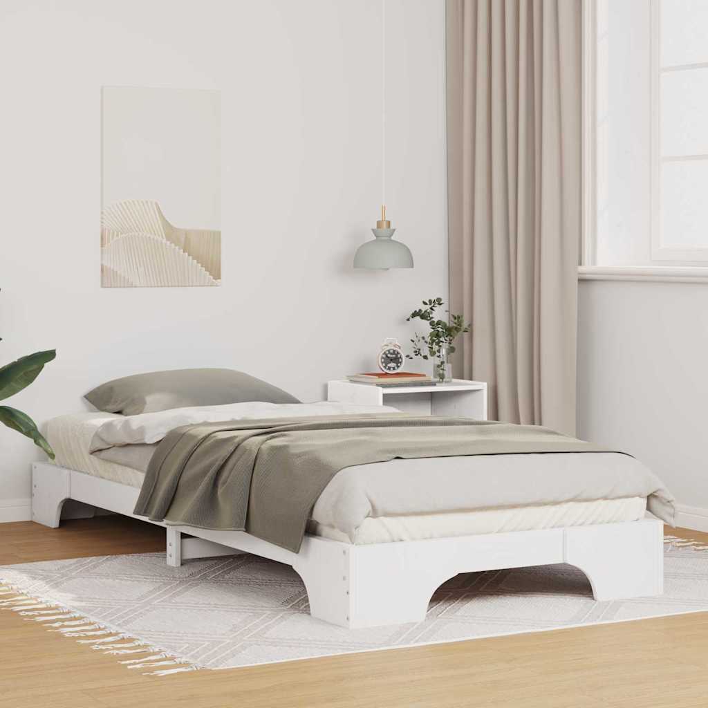 Sengestel Hvid 90 x 220 cm Massiv fyrretræ
