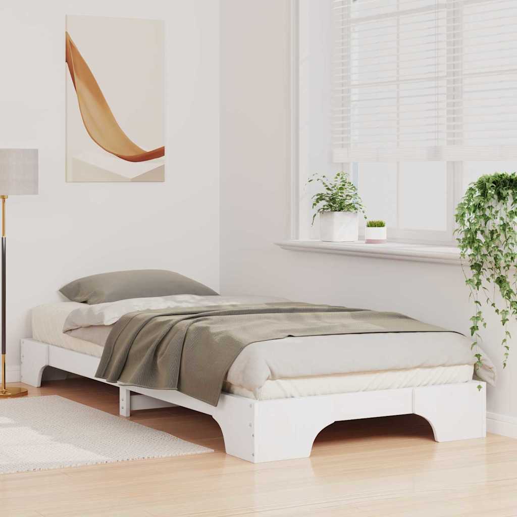 Sengestel Hvid 90 x 220 cm Massiv fyrretræ