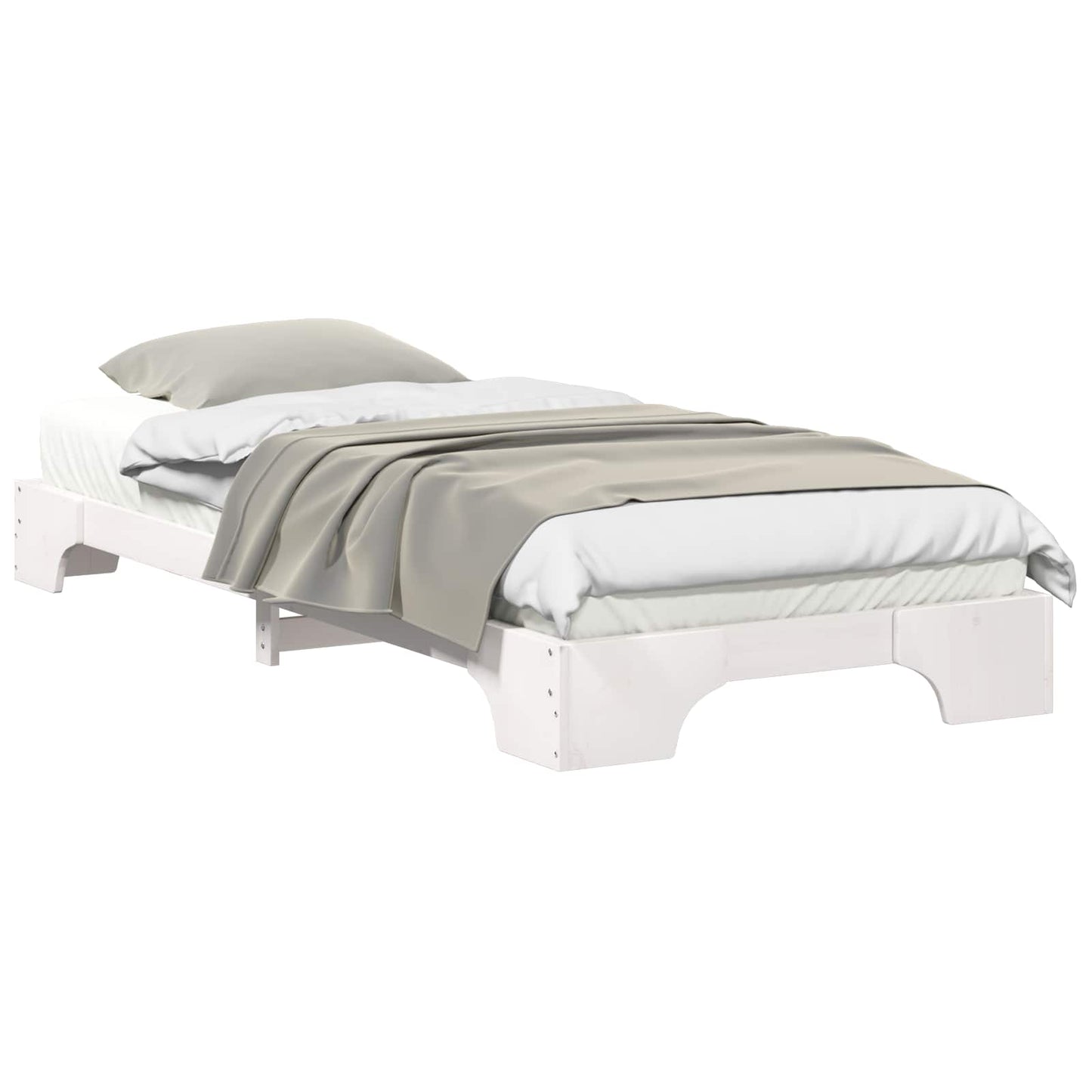 Sengestel Hvid 90 x 220 cm Massiv fyrretræ