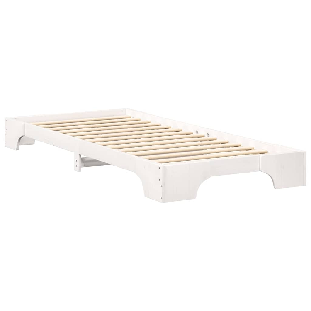 Sengestel Hvid 90 x 220 cm Massiv fyrretræ