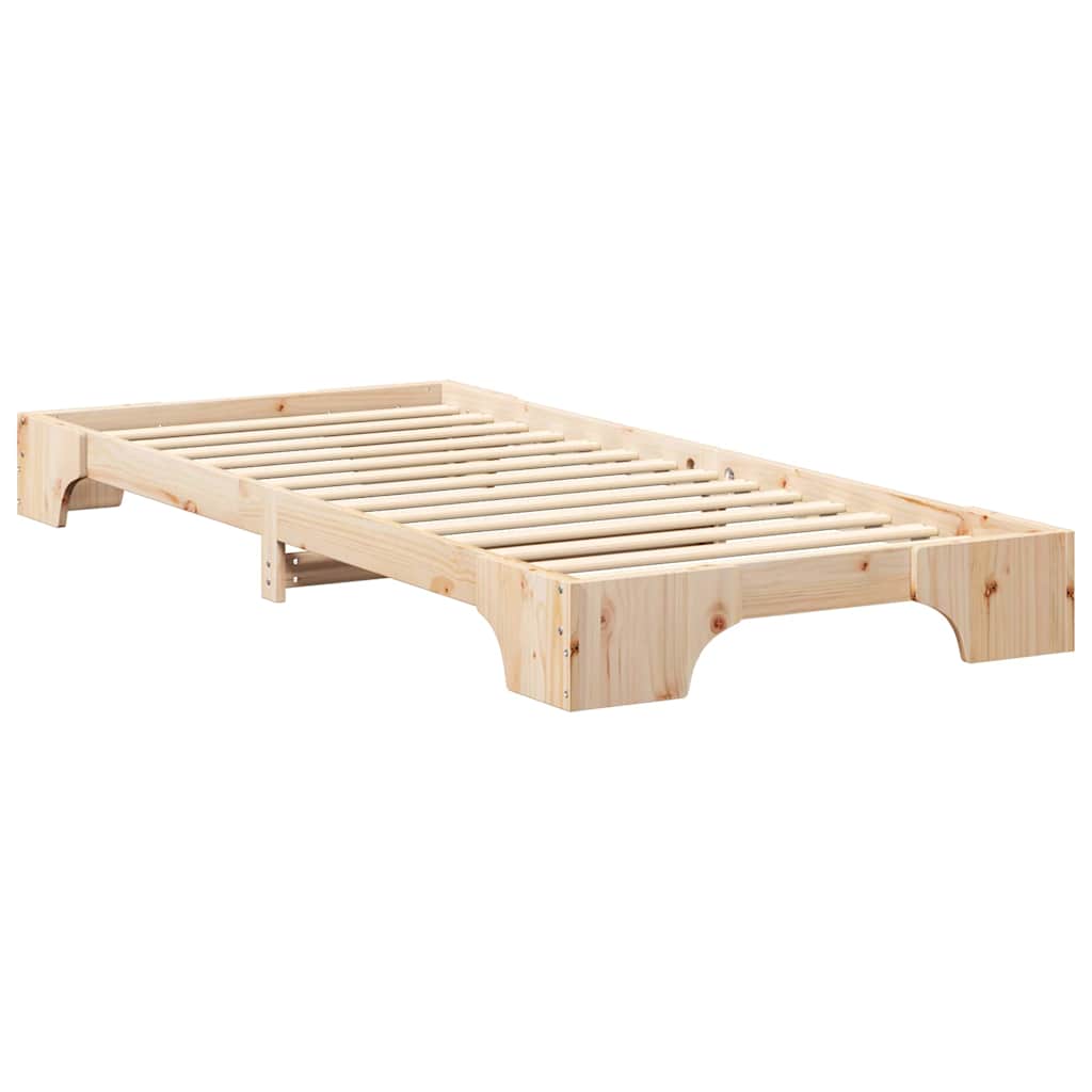 Sengestel Brun 100 x 220 cm Massiv fyrretræ