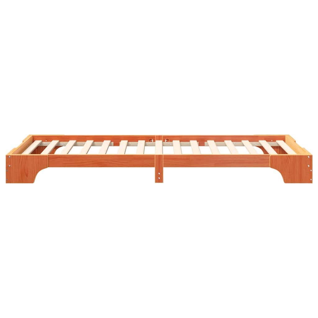 Sengestel Brun 100 x 220 cm Massiv fyrretræ
