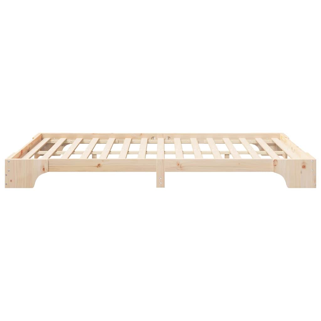 Sengestel Brun 140 x 220 cm Massiv fyrretræ