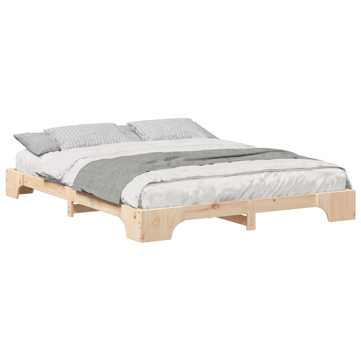 Sengestel Brun 160 x 220 cm Massiv fyrretræ