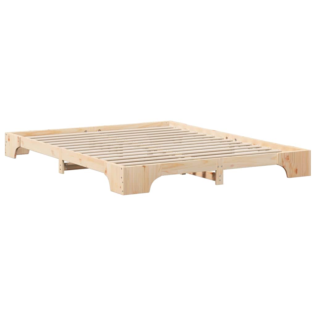 Sengestel Brun 160 x 220 cm Massiv fyrretræ