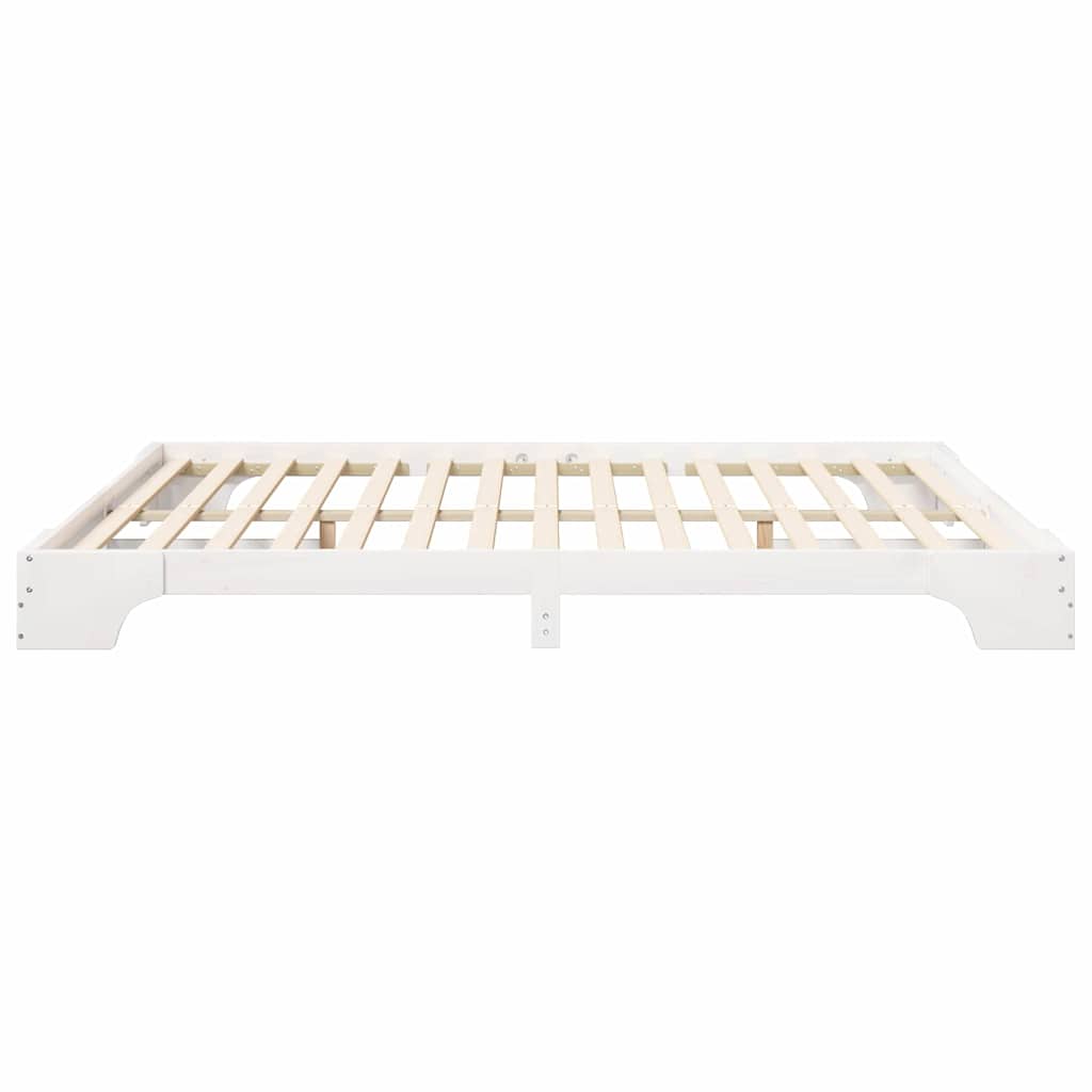 Sengestel Hvid 180 x 220 cm Massiv fyrretræ