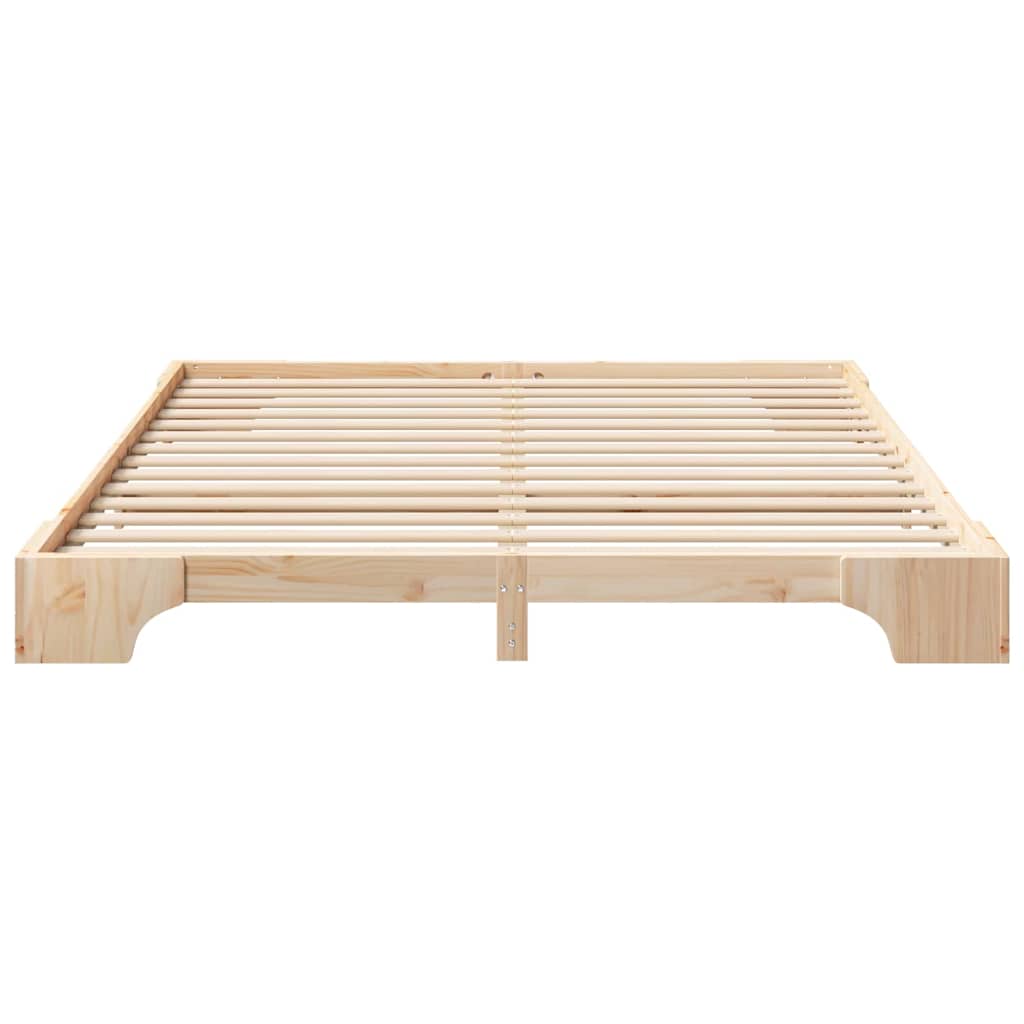 Sengestel Brun 200 x 220 cm Massiv fyrretræ