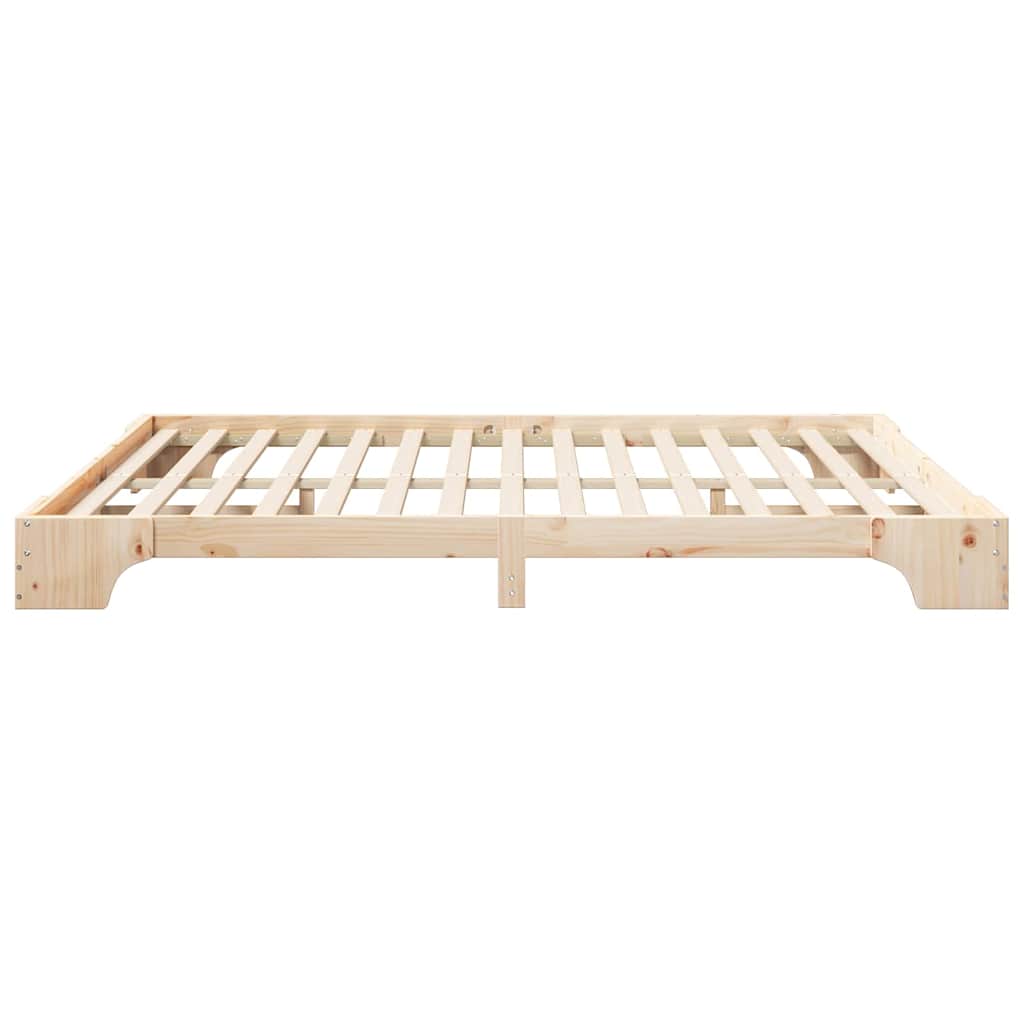 Sengestel Brun 200 x 220 cm Massiv fyrretræ