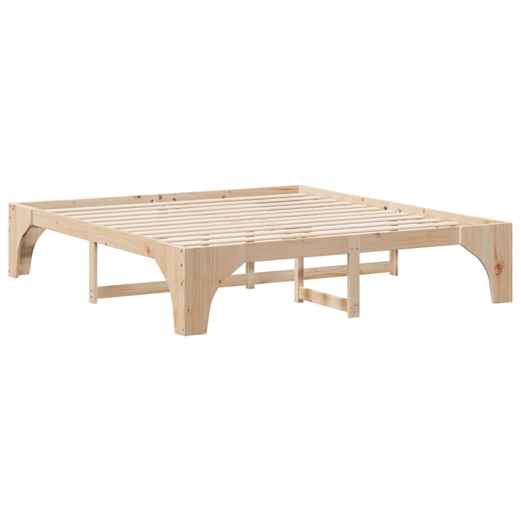 Sengestel Brun 200 x 200 cm Massiv fyrretræ