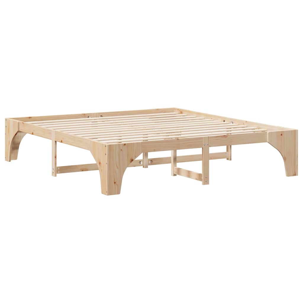 Sengestel Brun 200 x 200 cm Massiv fyrretræ