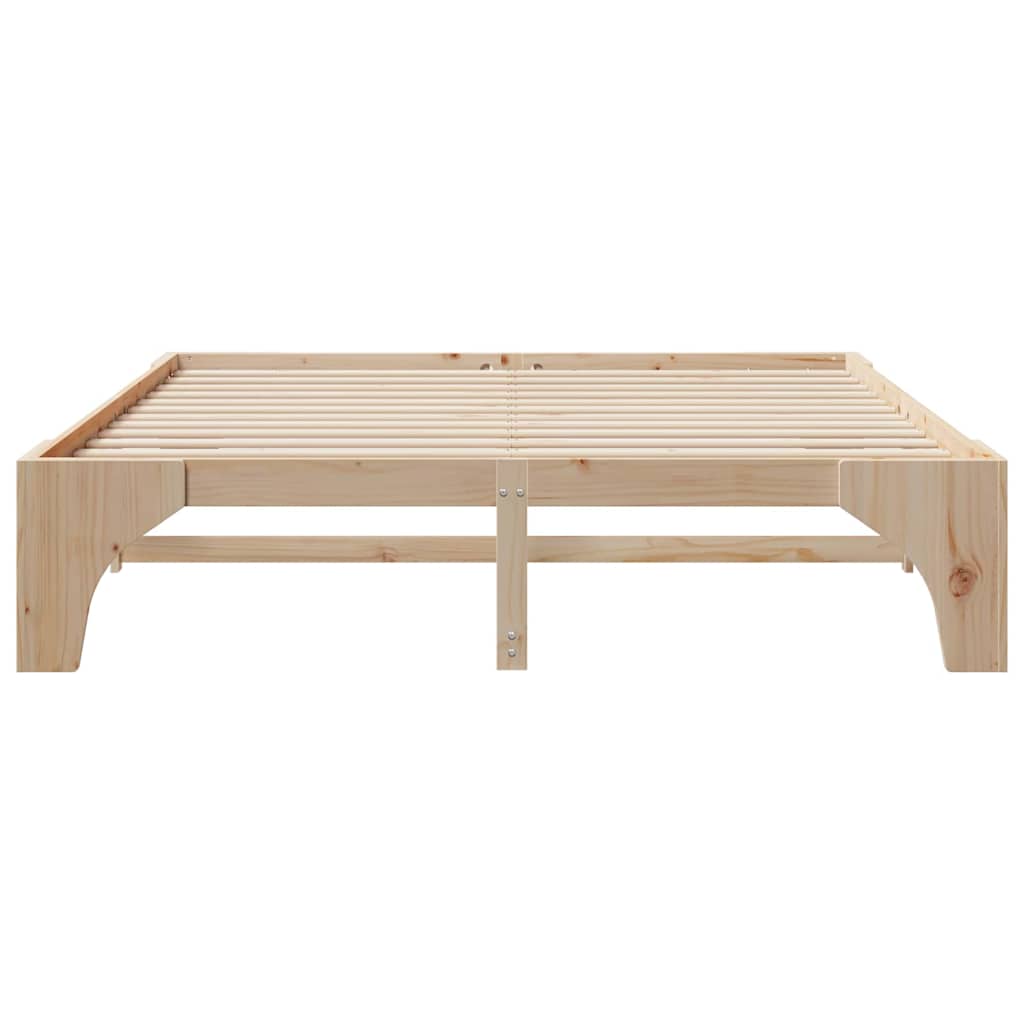 Sengestel Brun 200 x 200 cm Massiv fyrretræ