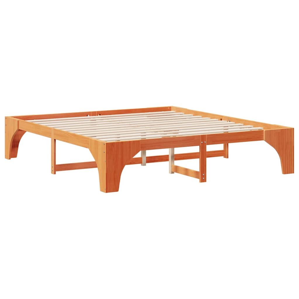 Sengestel Brun 200 x 200 cm Massiv fyrretræ