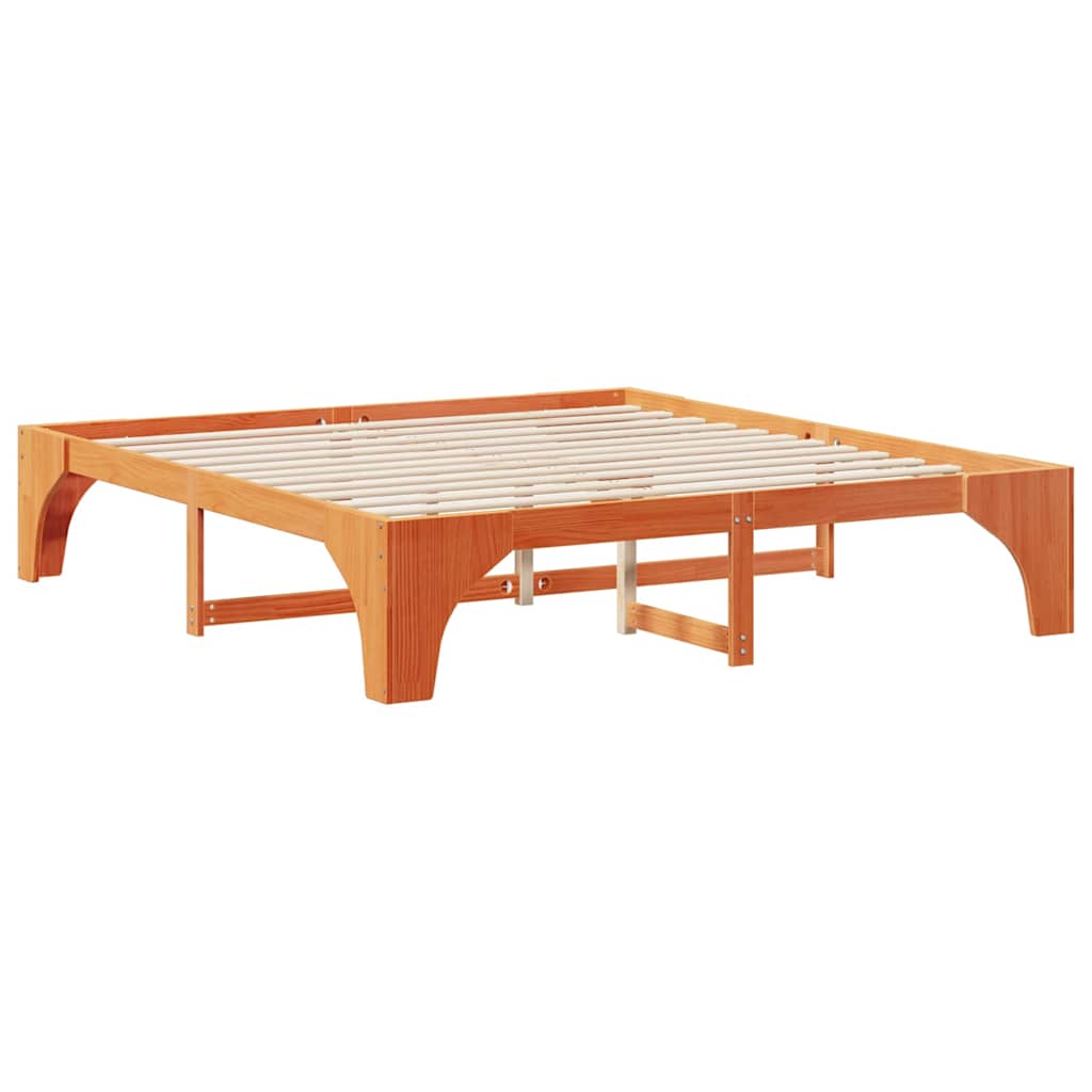 Sengestel Brun 200 x 200 cm Massiv fyrretræ