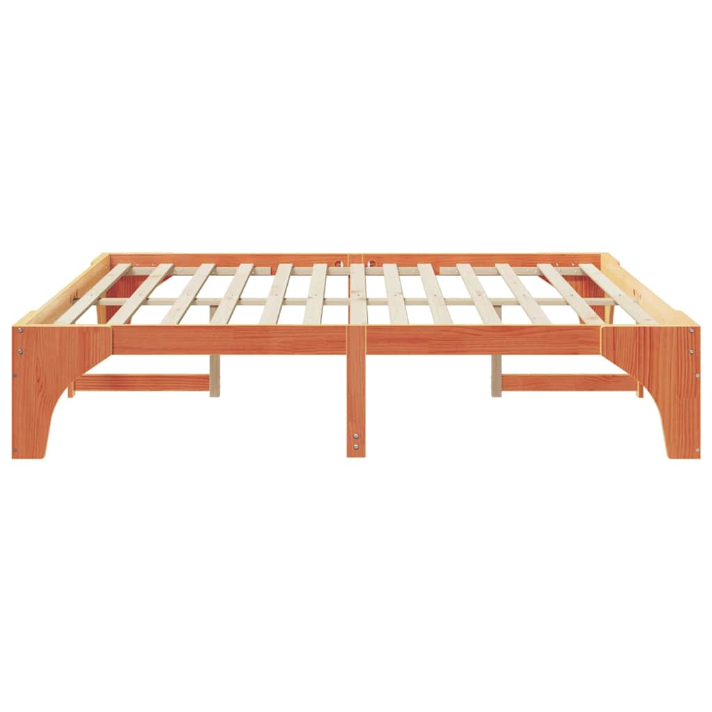 Sengestel Brun 200 x 200 cm Massiv fyrretræ