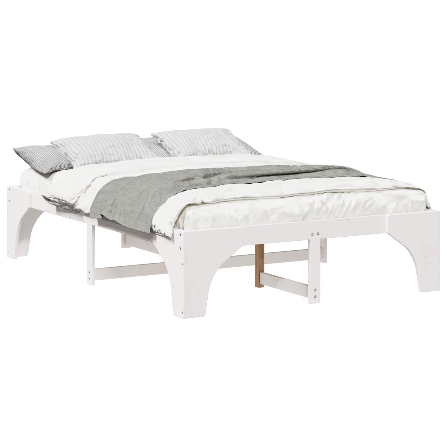 Sengestel Hvid 160 x 200 cm Massiv fyrretræ