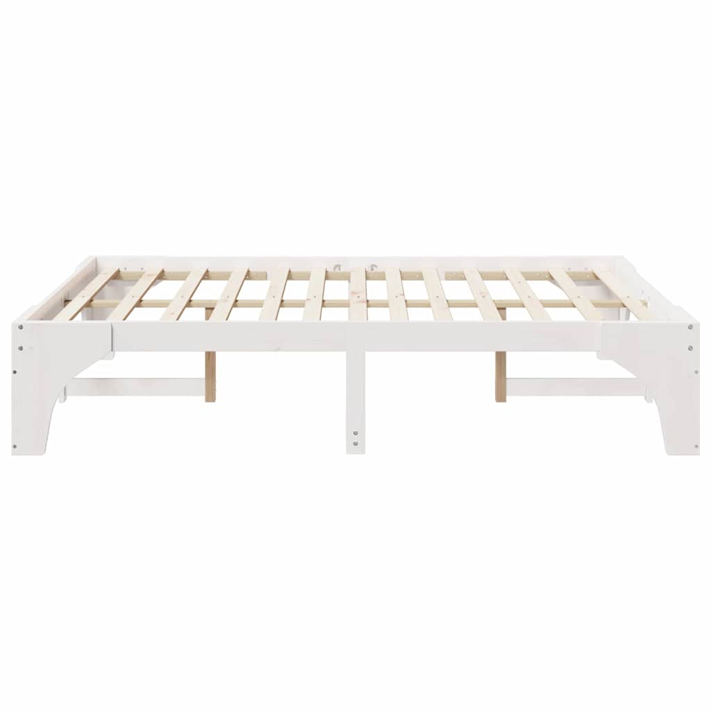 Sengestel Hvid 160 x 200 cm Massiv fyrretræ