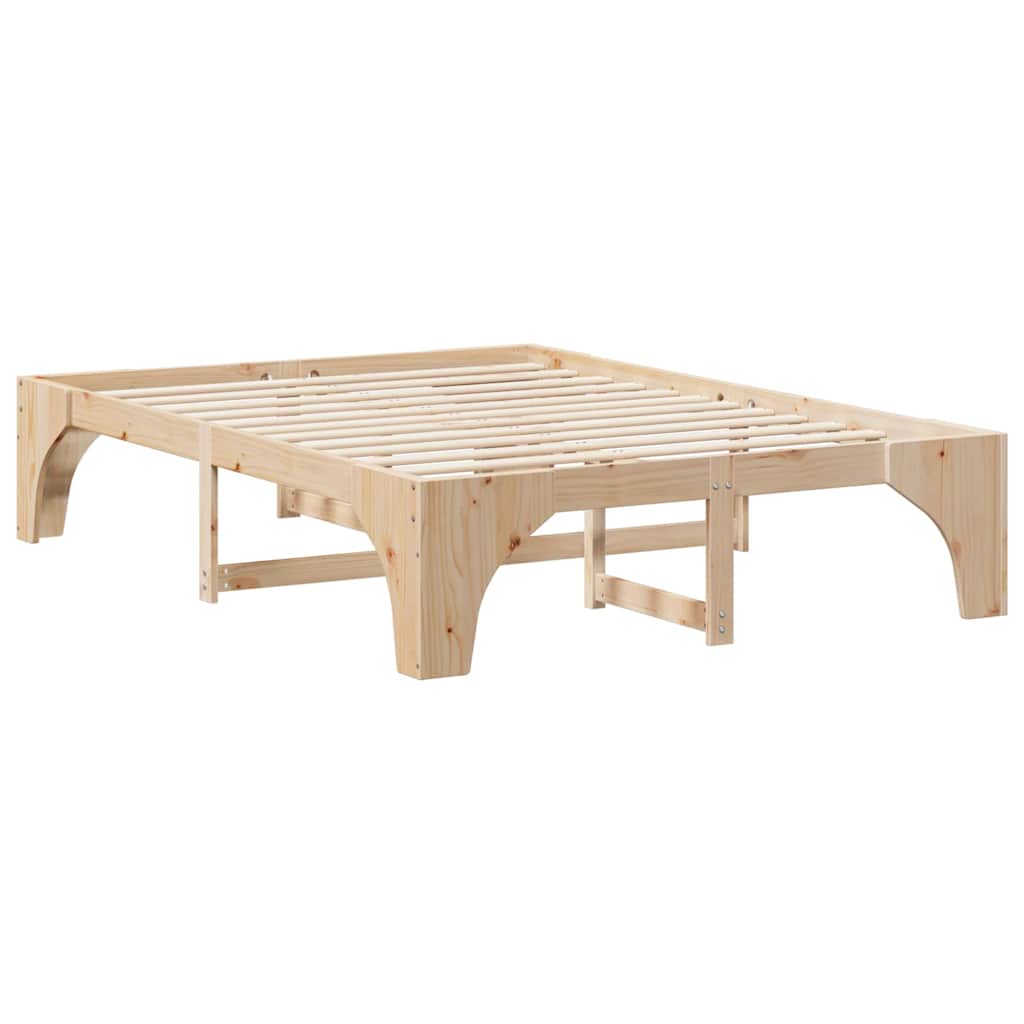 Sengestel Brun 150 x 200 cm Massiv fyrretræ